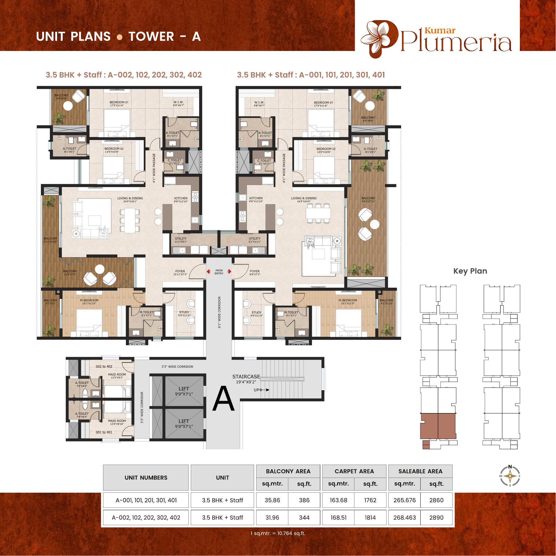 3.5 BHK + Staff Floor Plan